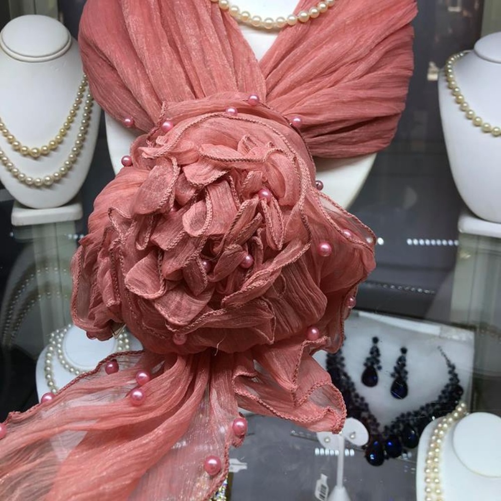 Beaded Sheer Scarf